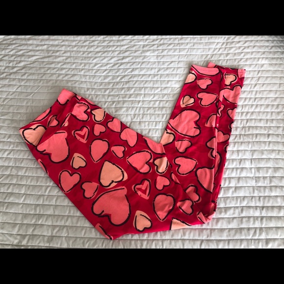 Red heart Lularoe leggings - Picture 1 of 2